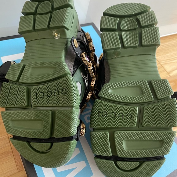 GUCCI FLASHTREK GREEN, REMOVABLE CRYSTALS SIZE 36 - Picture 3 of 5